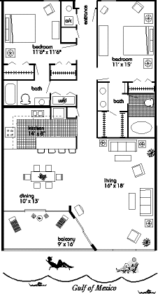 Edgewater Beach Resort Unit T1-502 floor plan